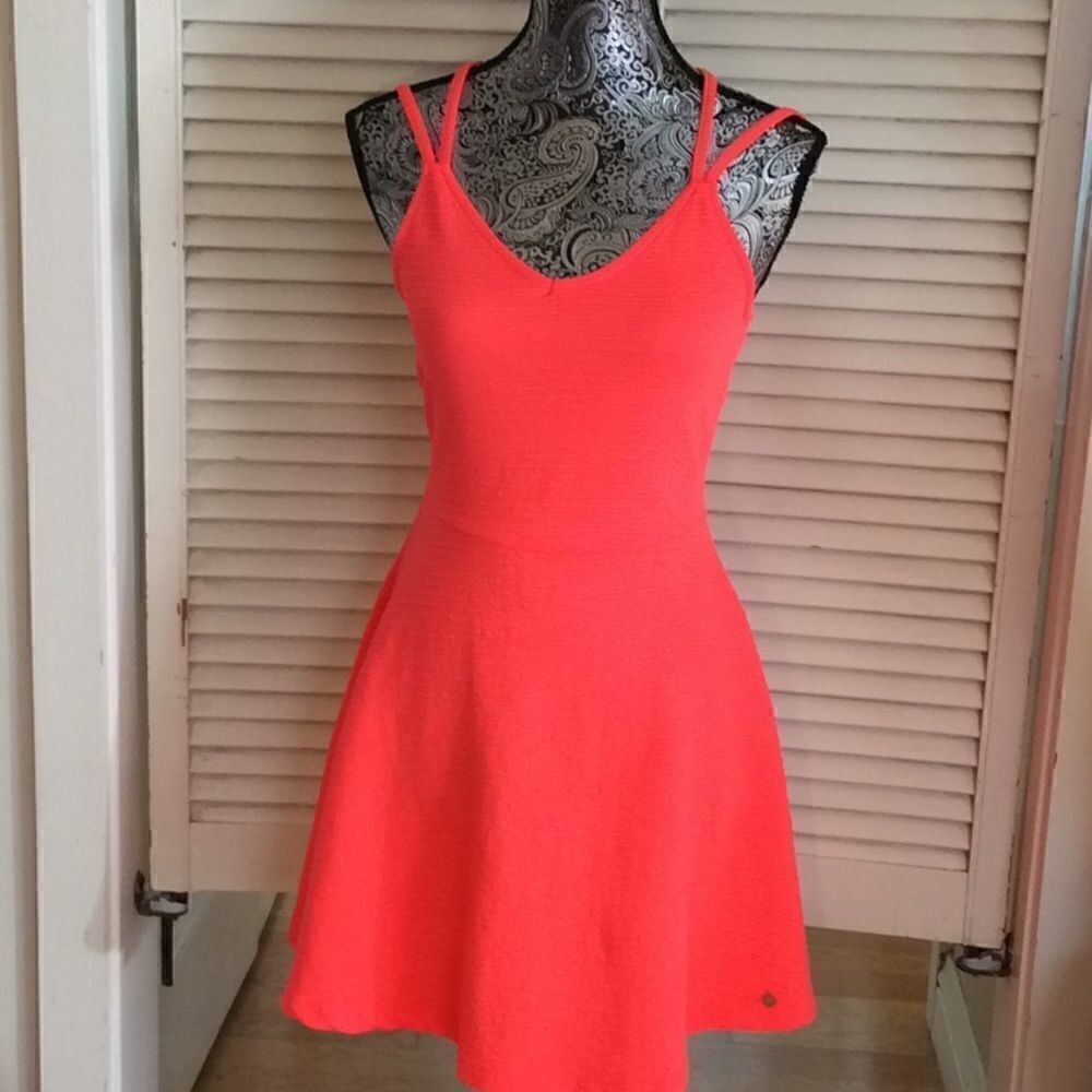 Superdry Neon Pink Poly Fit & Flare Fun Dress XS 2